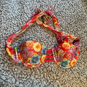 Cenote Swimwear Strapless Floral Top